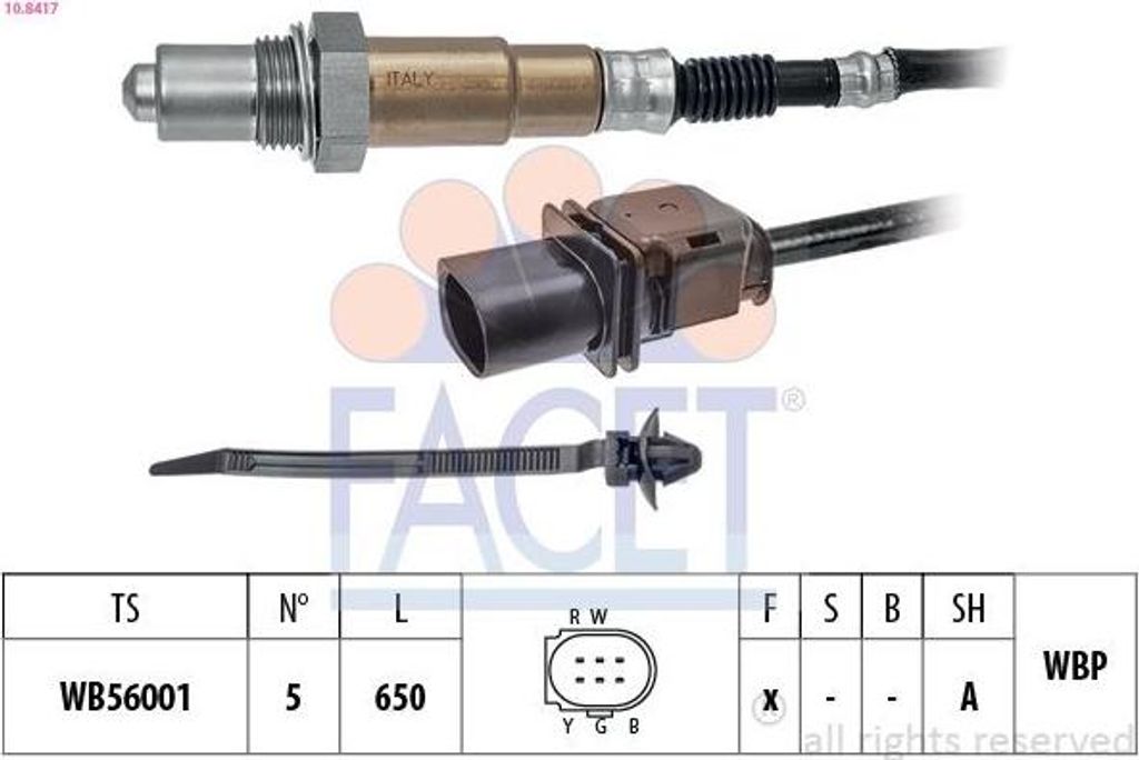 FACET Lambdasonde für HYUNDAI Tucson (TL, TLE) nach-Kat Beheizt Planarsonde Breitband-Lambda-Sonde 650mm 10.8417
