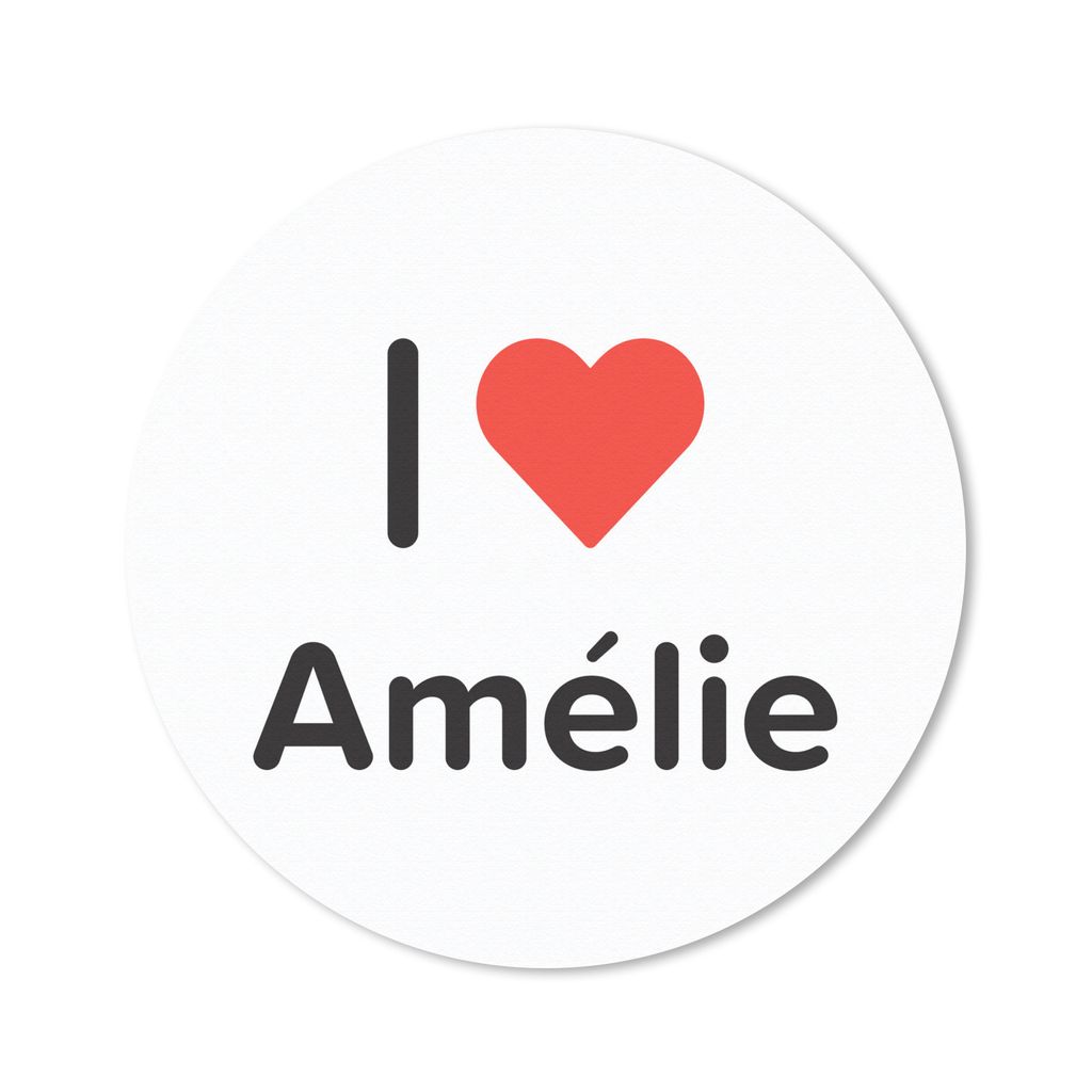 MuchoWow Mauspad Mousepad Ich liebe - Amélie - Mädchen 40x40 cm - Mousepads - Maus Mat - Pad - Mausunterlage - Schreibtisch Accessoires