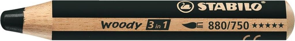 STABILO Multitalentstift woody 3 in 1 rund schwarz Produktbild 