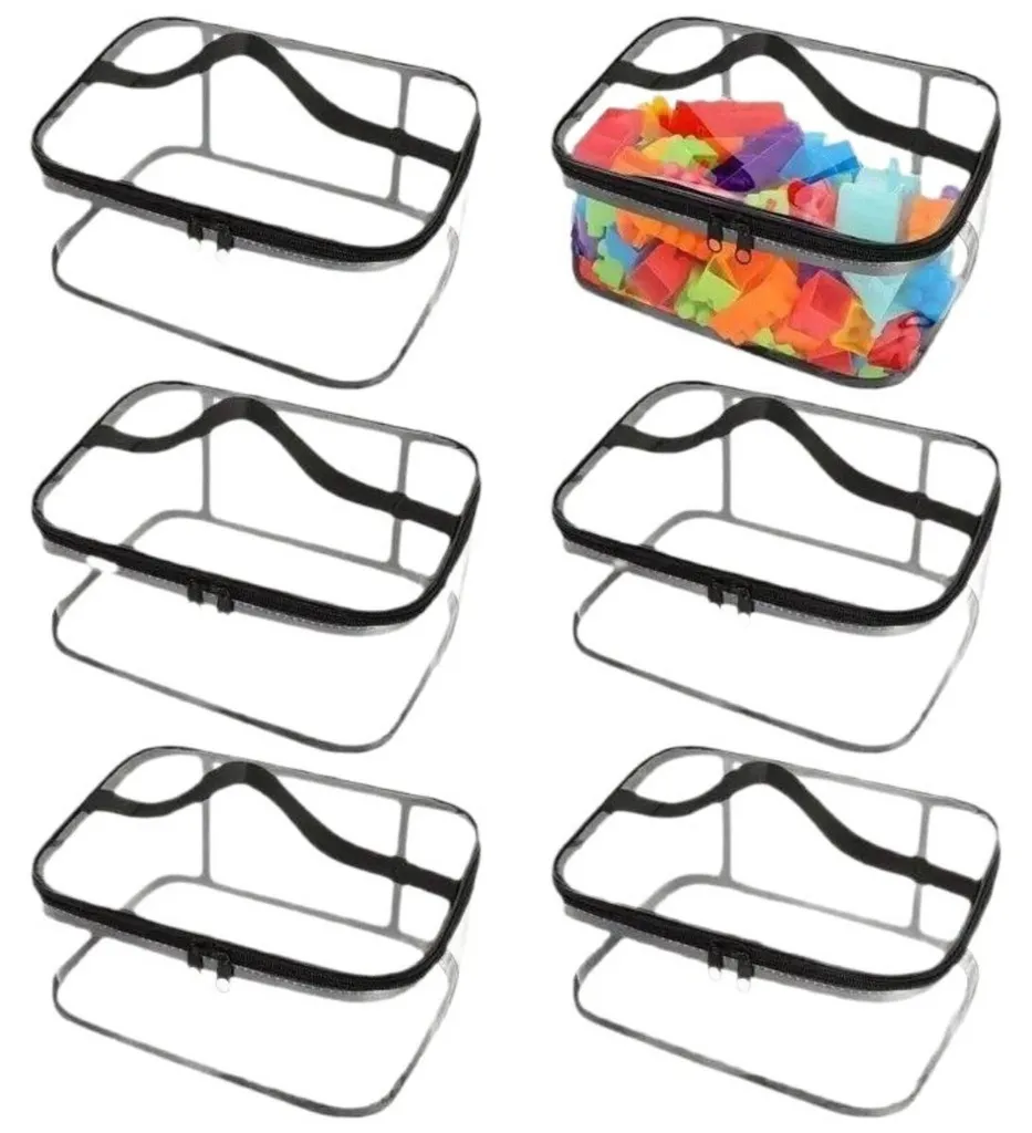 INF Organiseur PVC Transparent 23x16x13cm - Set de 6 Pièces pour LEGO