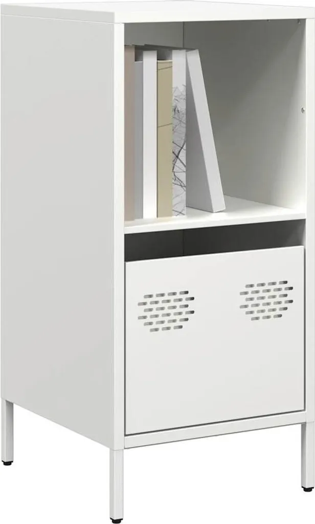 Mobiletto Bianco vidaXL 35x39x73,5 cm - Credenza Acciaio Industrial