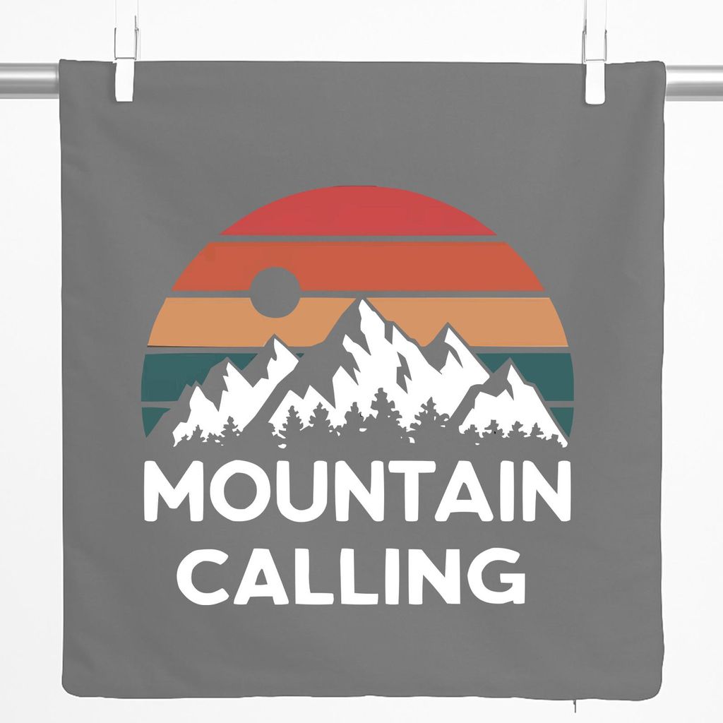 Huuraa Kissenbezug Mountain Calling Berge 40x40cm Steel Grey Baumwolle Dekokissenbezug Geschenkidee