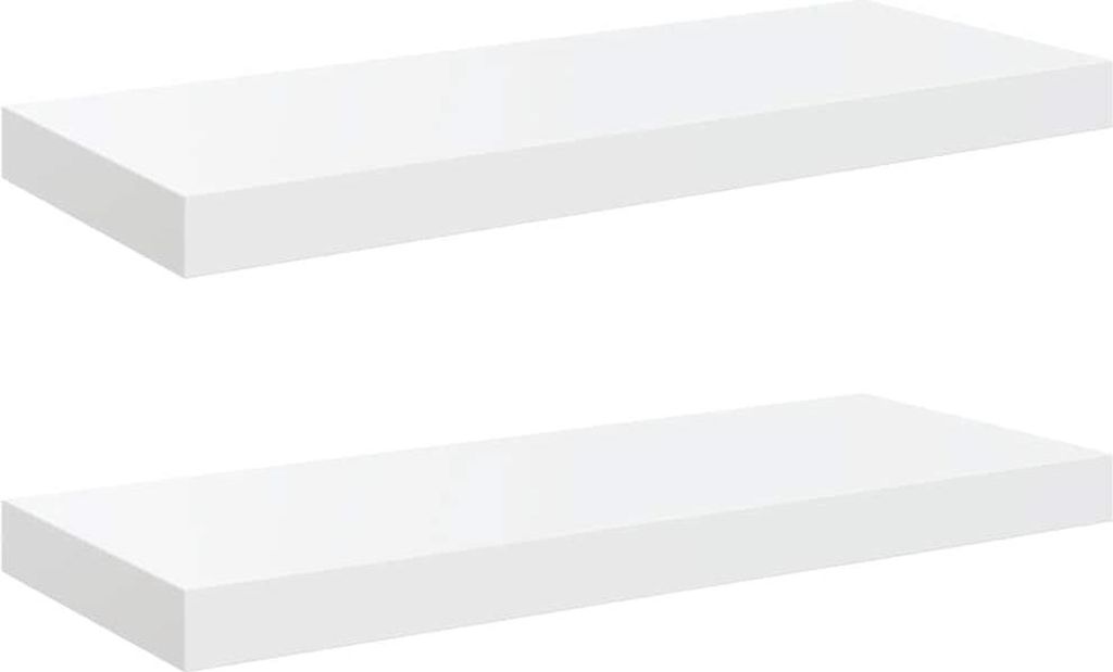 vidaXL Étagères flottantes 2 pcs. Blanc brillant Image du produit 