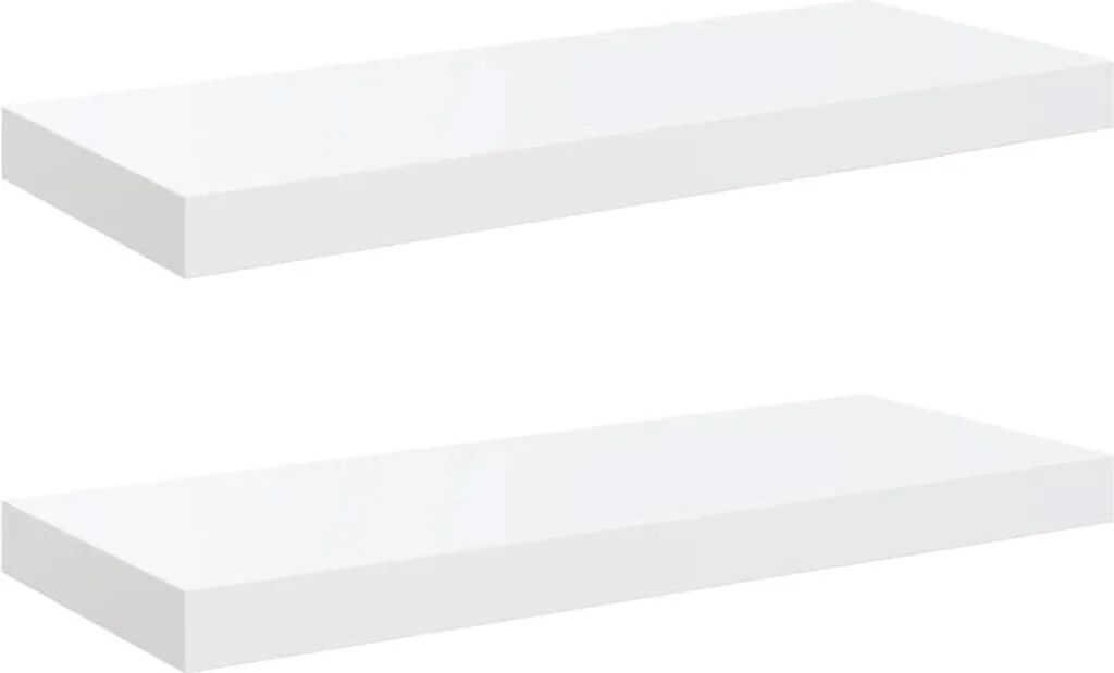 2 Mensole da Parete Bianco Brillante 60cm - Offerta Set Risparmio