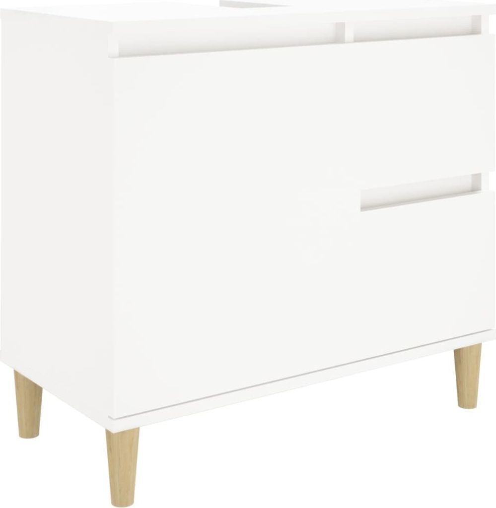 Badschrank Weiß 65x33x60 cm Holzwerkstoff Produktbild 