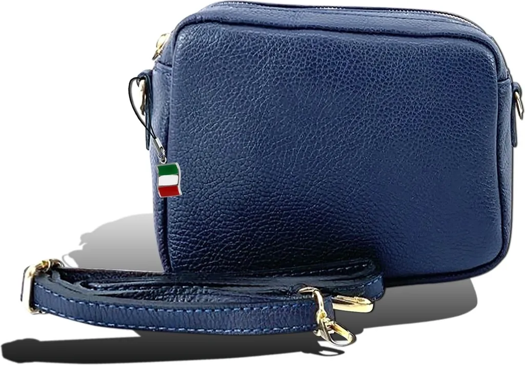 Grand sac à main en cuir bleu Florence - Cabas élégant pour femme chic