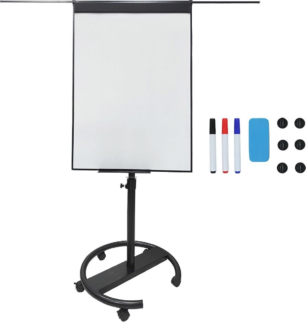 Flipchart-Whiteboard, magnetisch, 100 x 70 cm, mit mobilem Ständer
