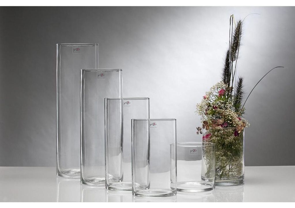 Glasvase Cylinder ø15, Größe:ø15/H30 Vasen