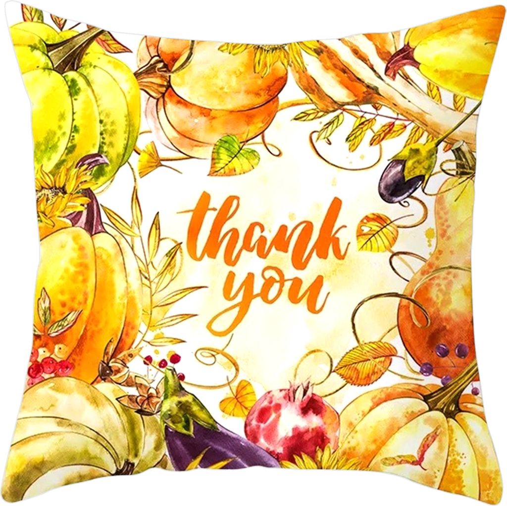 Pillow Case Hidden Reißverschluss Nachbildungative Einzelseiten -Druck Thanksgiving Kürbis Day Kissenbezug Wohnzimmer Nachbildung für Büro-J