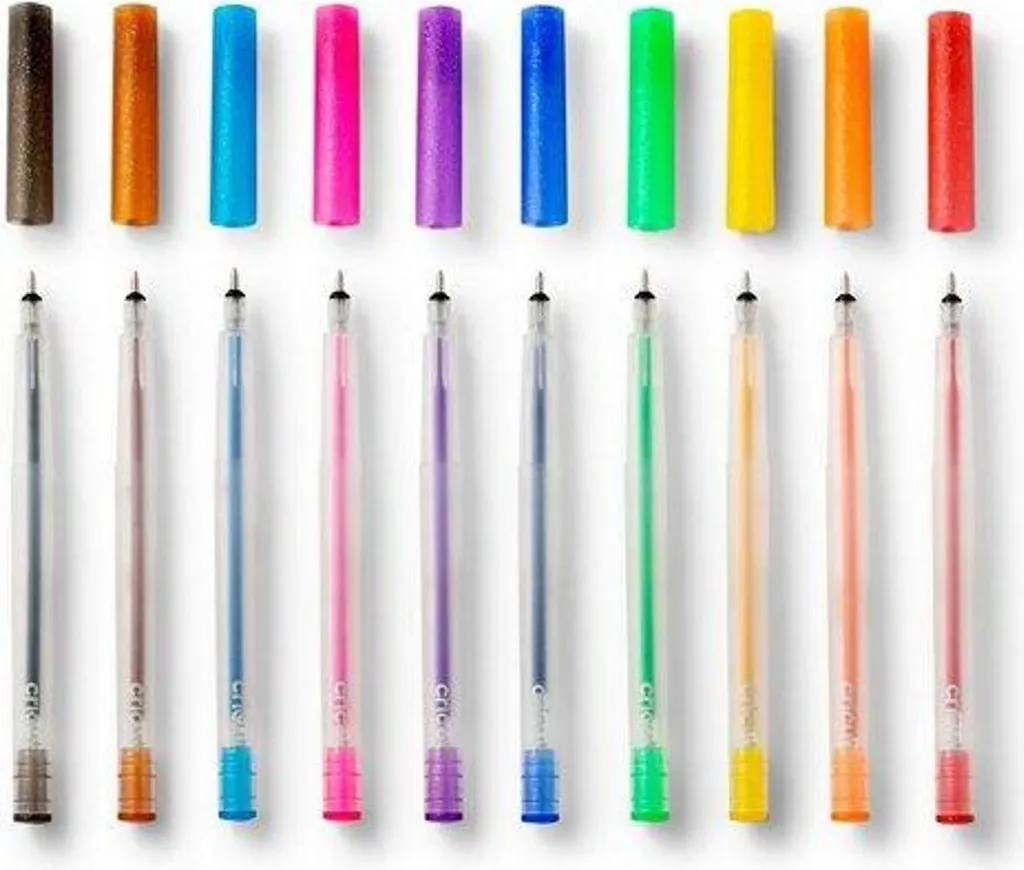 Cricut Glitter Gel 0,8mm Pack de 10 Stylos Multicolores (Réf 2009962)