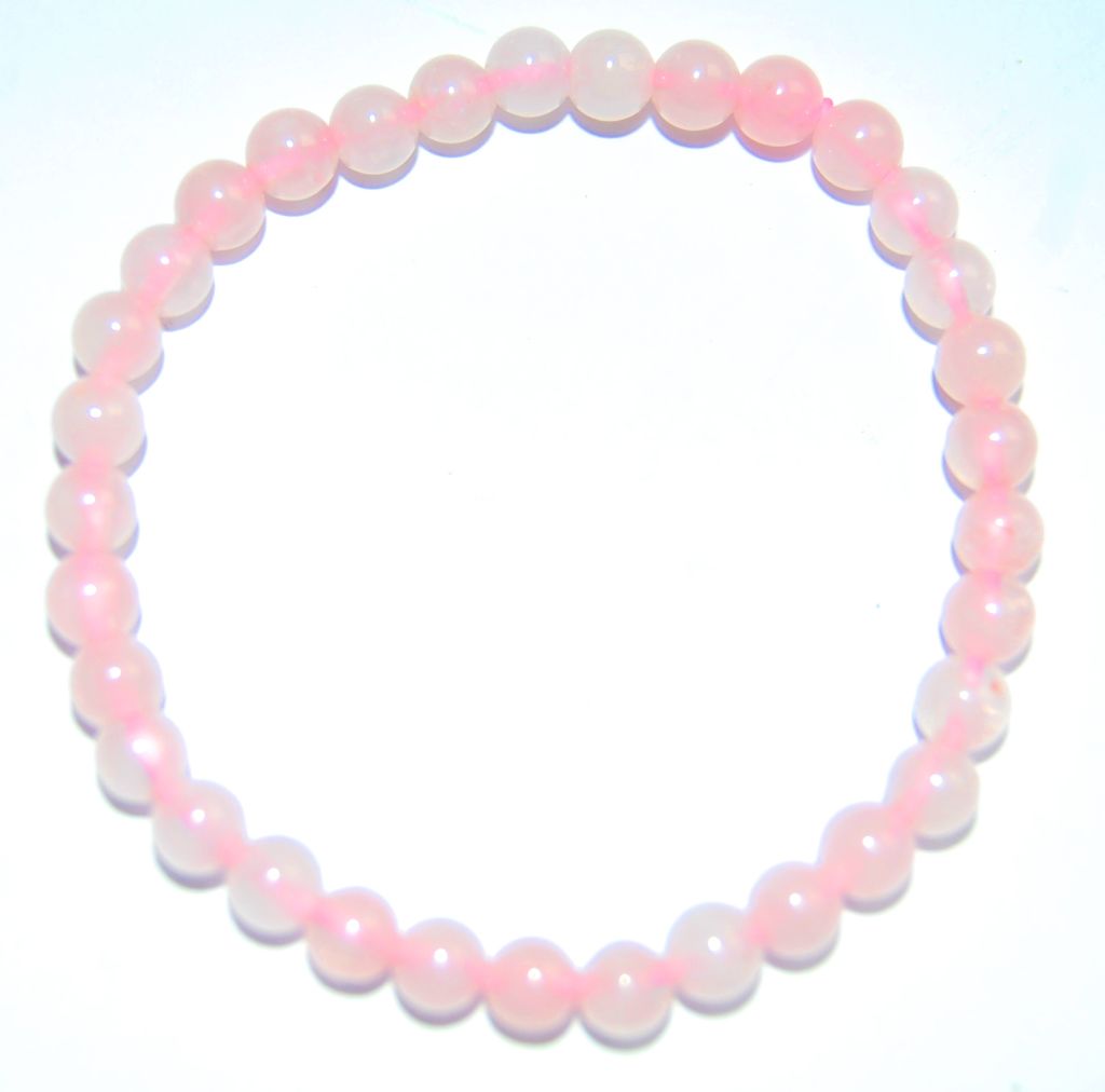 Edelstein-Armband Rosenquarz, Kugeln, Ø 4 mm Produktbild 