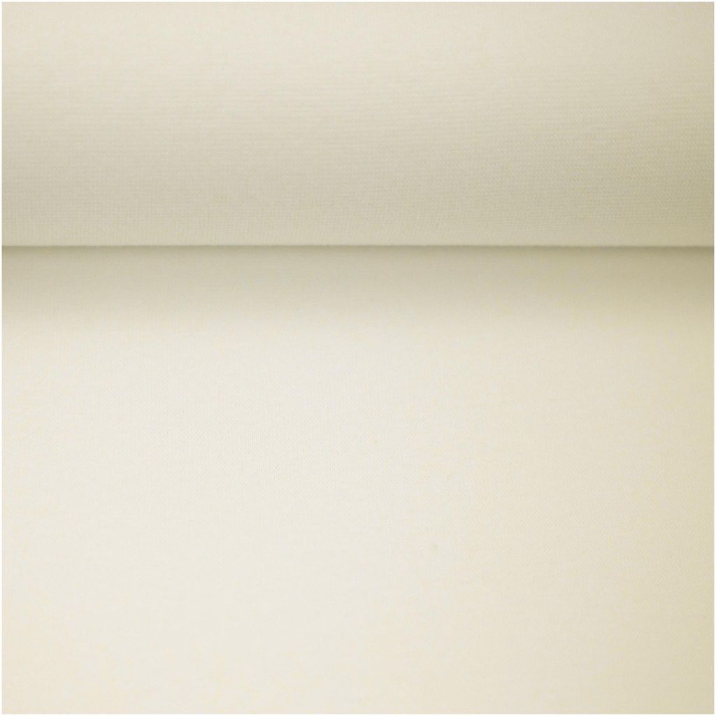 Bündchenstoff Schlauchware 50(100)cm extrabreit Meterware ab 25cm Jersey Oeko-Tex creme