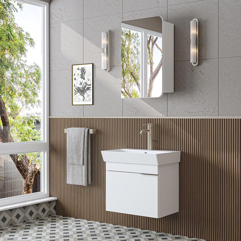 Roomart LYCIA-60 Badmöbel-Set 3-teilig 59 cm breit, Weiß