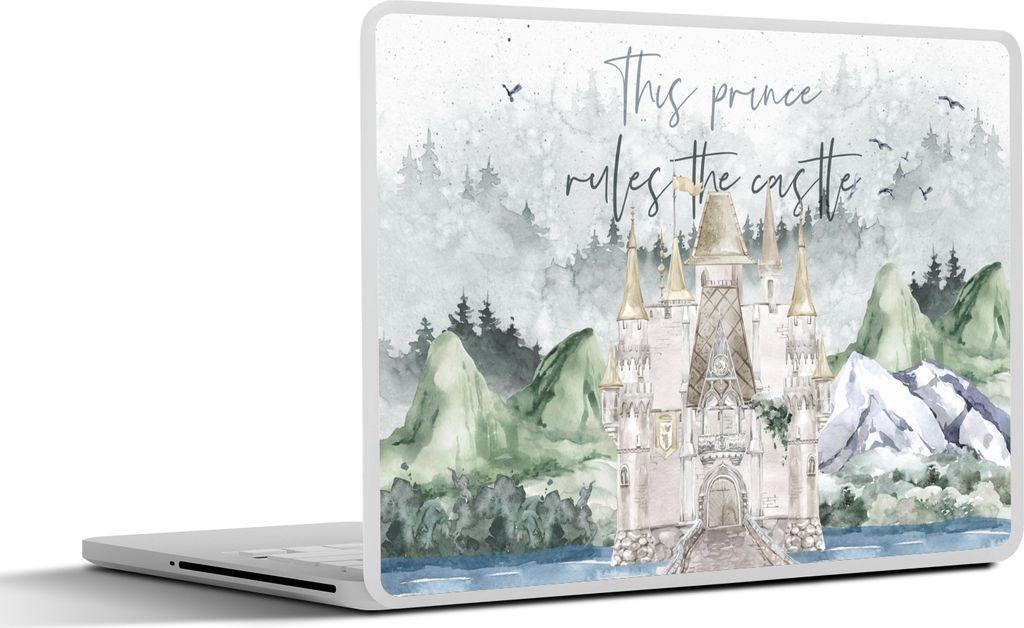 MuchoWow Laptop Aufkleber Sticker Cover Dieser Prinz regiert das Schloss - Zitate - Sprichwörter - Kinder - Baby - Jungen 25x18 cm - Laptop-Deko