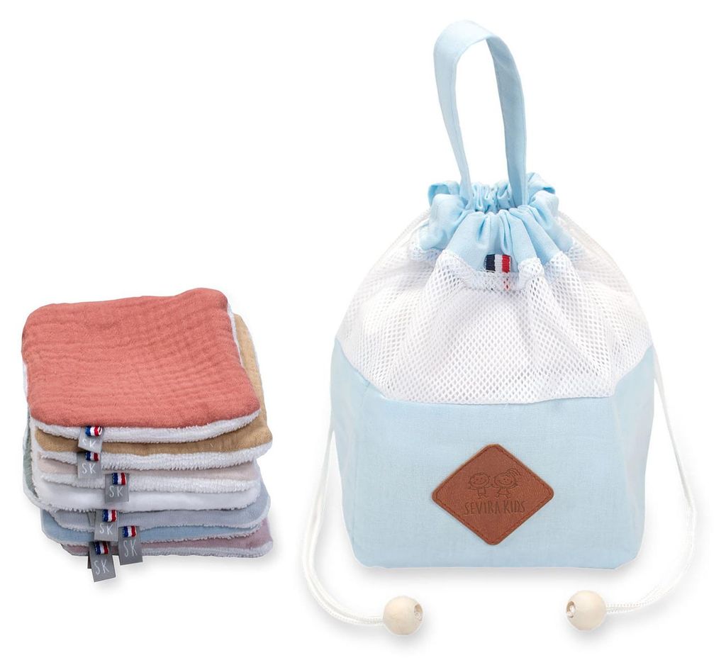 Waschlappen Jeanne 8 teilig - 22x12x12 cm - Blau | by SEVIRA KIDS
