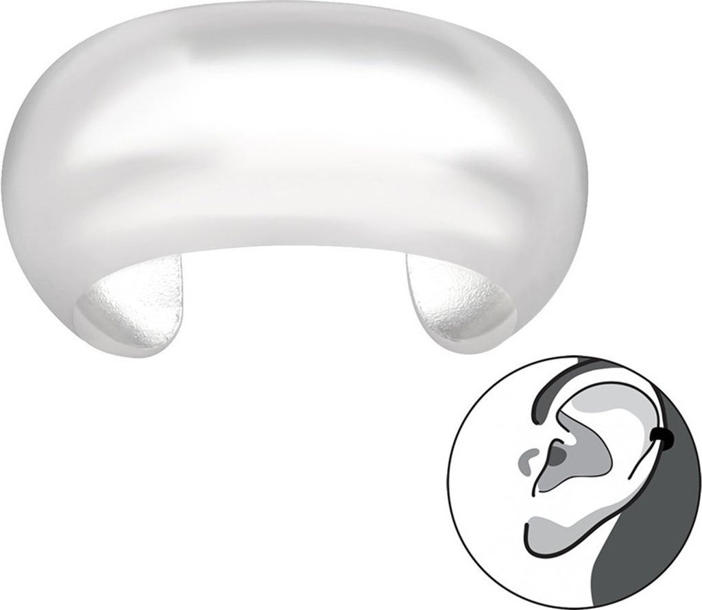Ohrklemme schlicht: Ear Cuff Ohrring Silber 925 Produktbild 