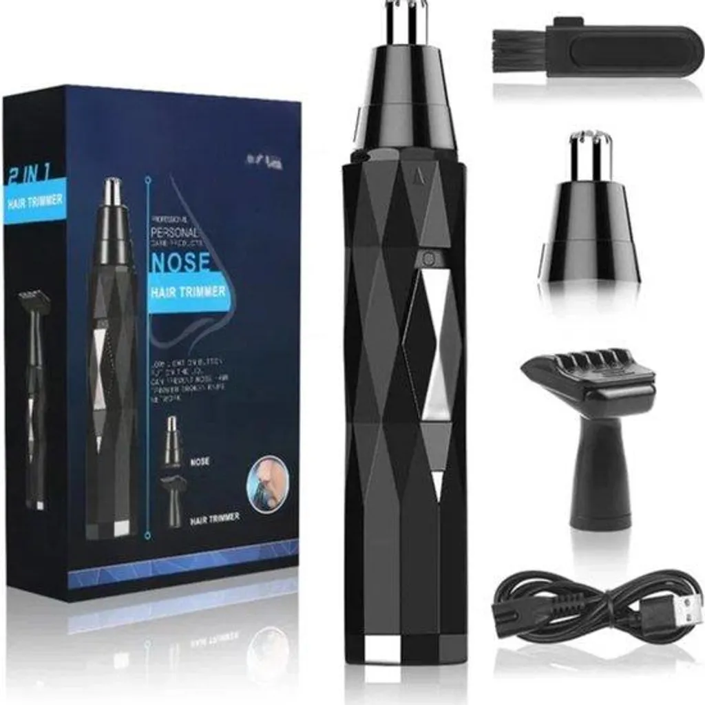 Tondeuse nez et oreilles rechargeable - Épilateur visage et sourcils noir