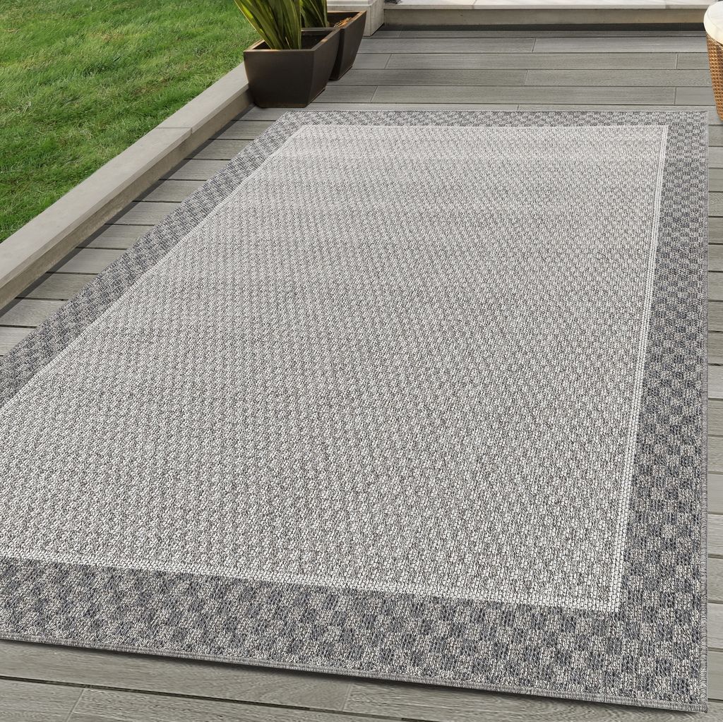 In & Outdoor Teppich Bordüre Design Wetterfest für Terrasse Produktbild 