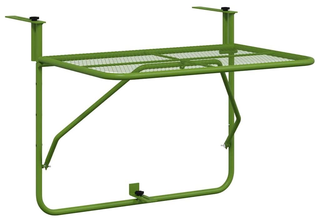vidaXL Balkontisch Grün 60x40 cm Stahl Produktbild 