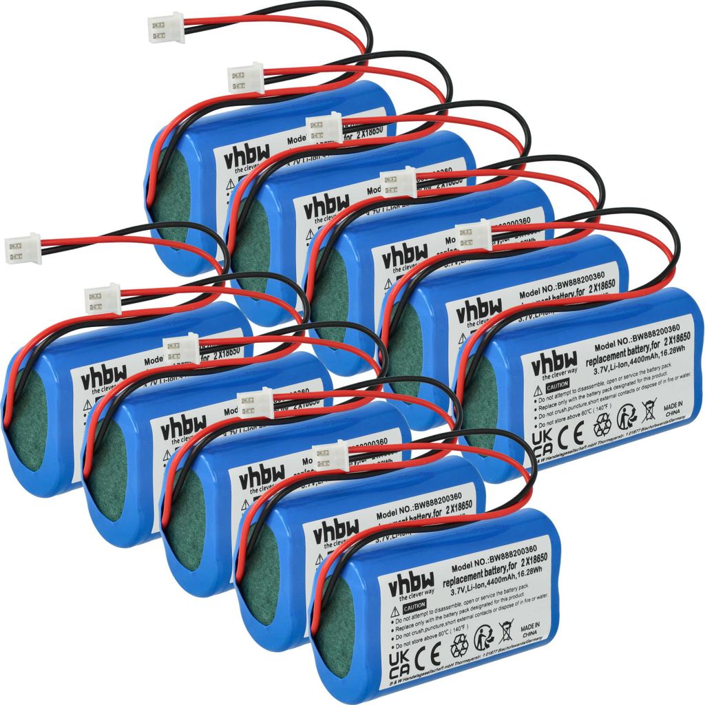 vhbw 10x Akku kompatibel mit Stilosa Tischlampe, Nachttischlampe (4400 mAh, 3,7 V, Li-Ion)