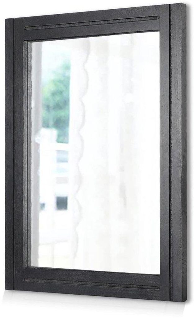 Große rechte Wandspiegel, schwarz, 70 x 50 cm, Holzrahmen, dekorativer Schlafzimmer- und Wohnzimmer-Spiegel