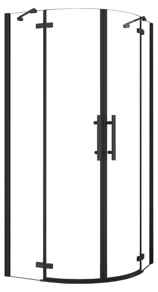 Duschspa 90x90x195cm Schwarz Runddusche Duschkabine Produktbild 
