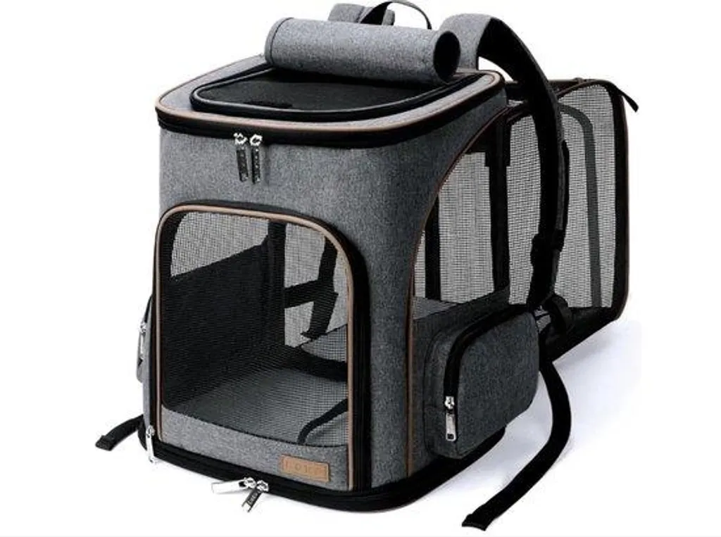 Sac à dos pour chien 8 kg anthracite idéal pour randonnée et voyage