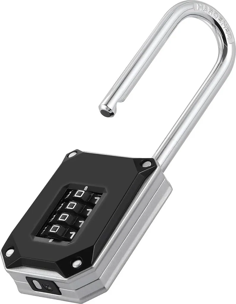 Cadenas Haute Sécurité Argent et Noir à Anse Longue Multi-usages