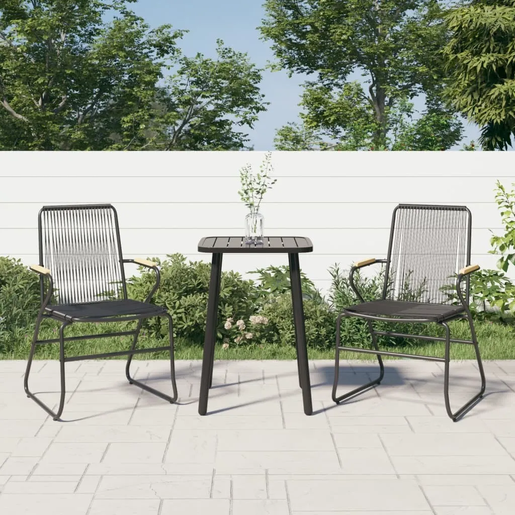 The Living Store Sedie da giardino 2 pezzi Nero 58x59x85,5 cm PVC Rattan
