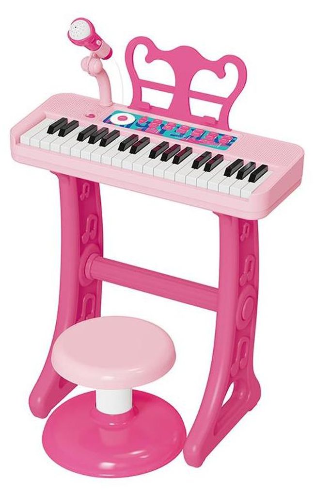 Kinder Keyboard 37 Tasten, elektronisches Kinderklavier mit Mikrofon, Lautsprechern, Aufnahme- und Wiedergabefunktion, Rosa