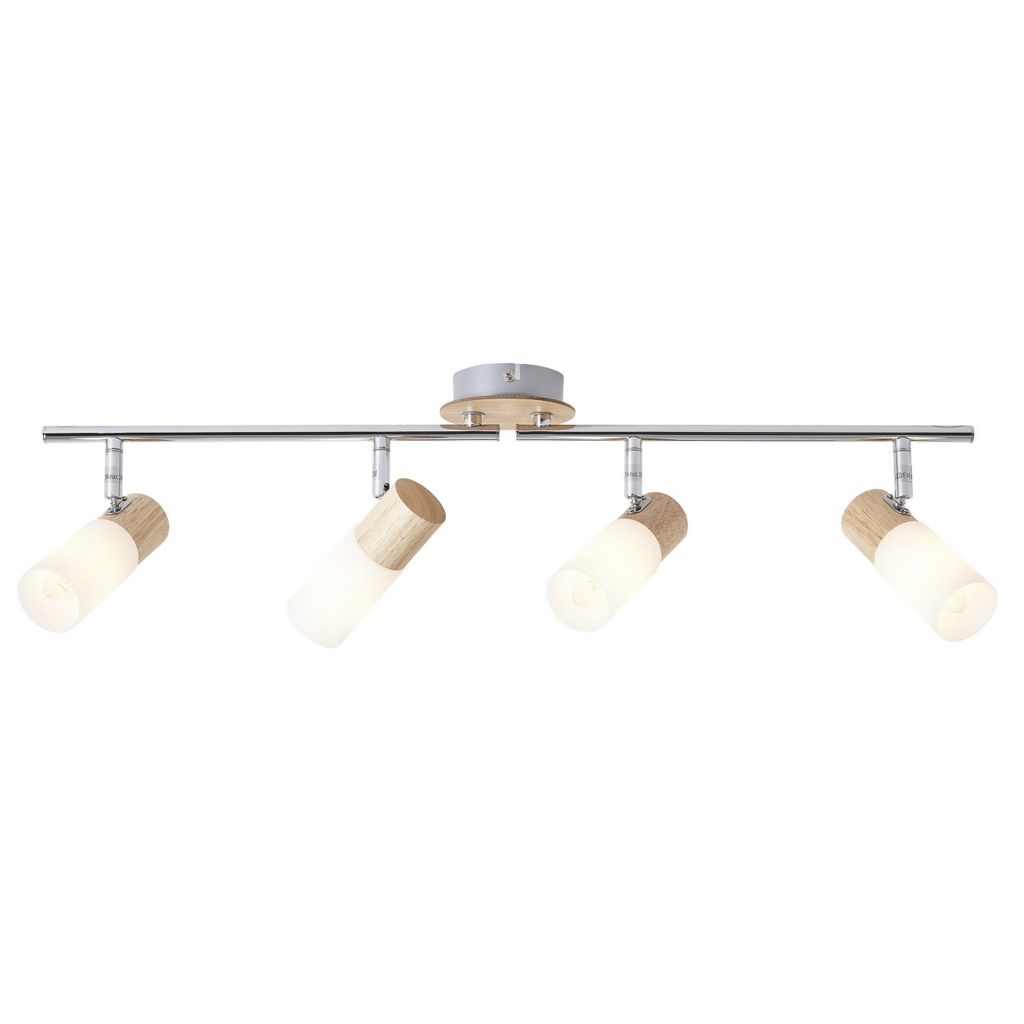 BRILLIANT Spotrohr, 4-flammig, drehbar Babsan braun IP20 E14 4 Watt dimmbar g. f. LED-Leuchtmittel