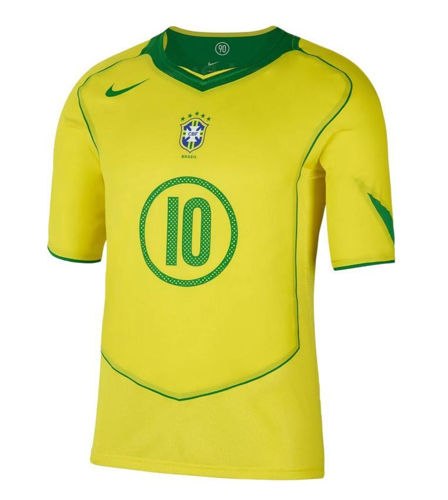 Nike Brasilien 2004 T90 Reissue Ronaldinho Trikot Größe L