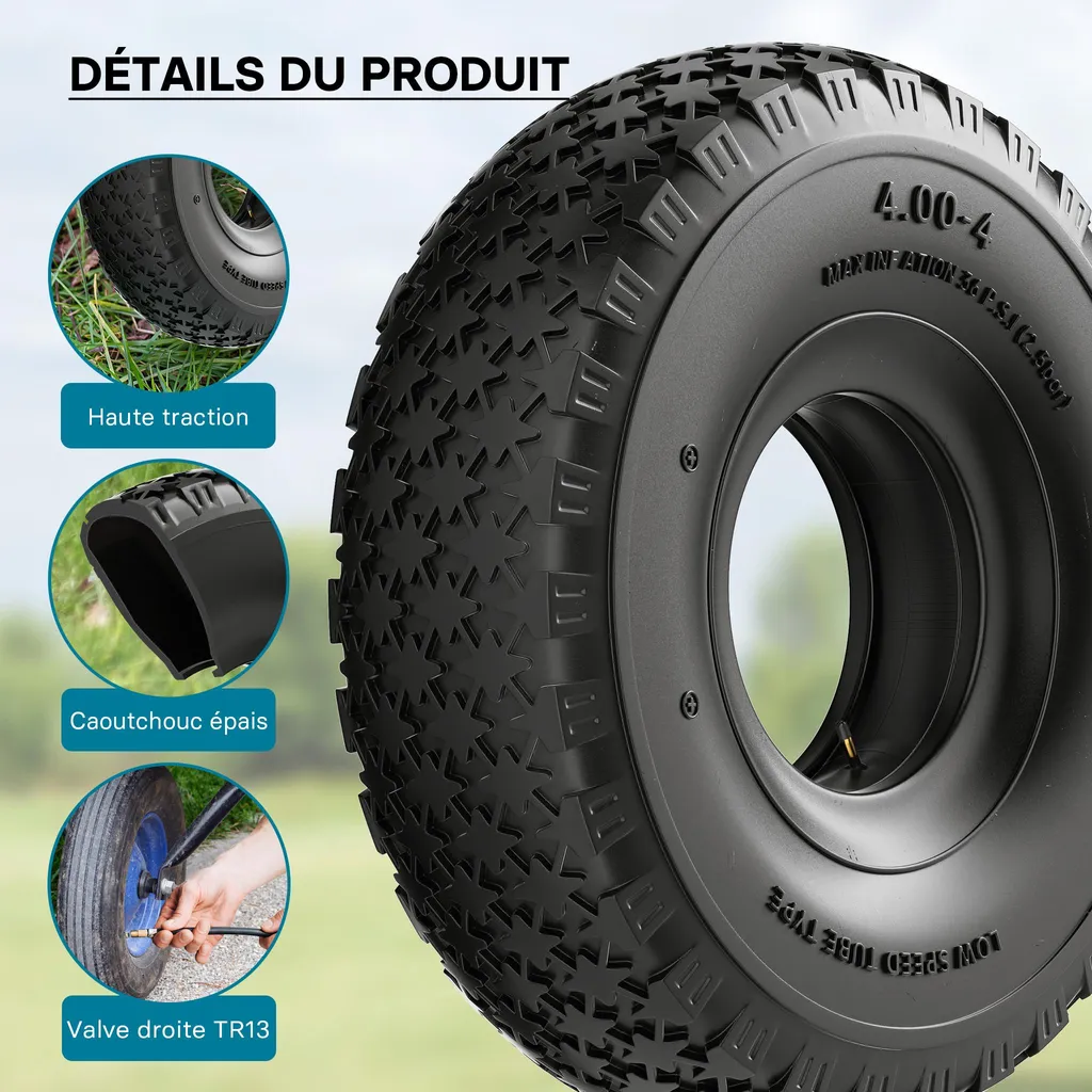 Offerta Pneumatico 11x4.00-4 Wiltec 4PR - Ruota Completa Tosaerba - 9