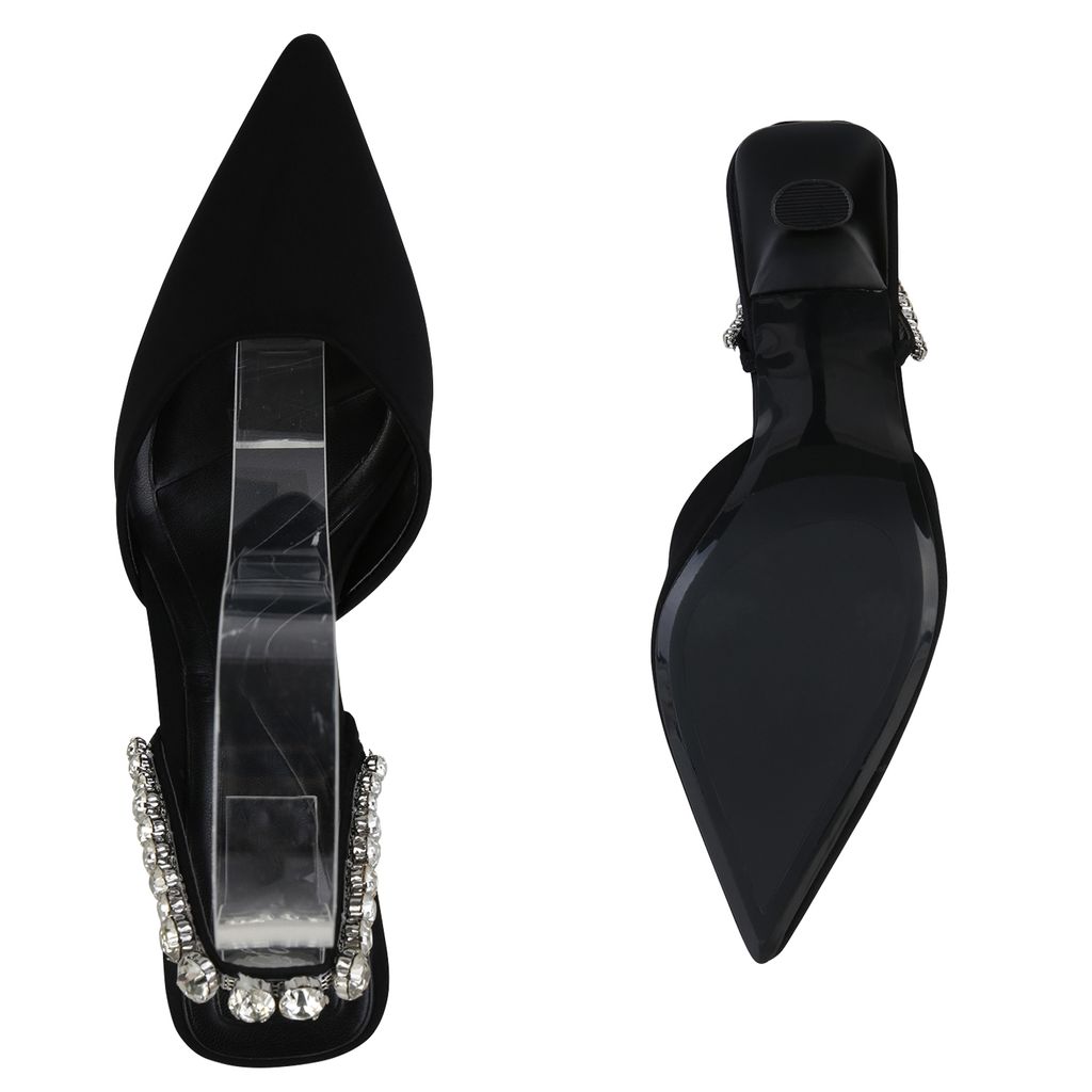 VAN HILL Damen Pumps Slingpumps Stiletto Party Strass Produktbild 3