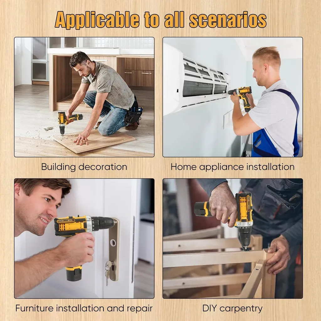 Perceuse visseuse sans fil pour travaux maison percussion Brushless