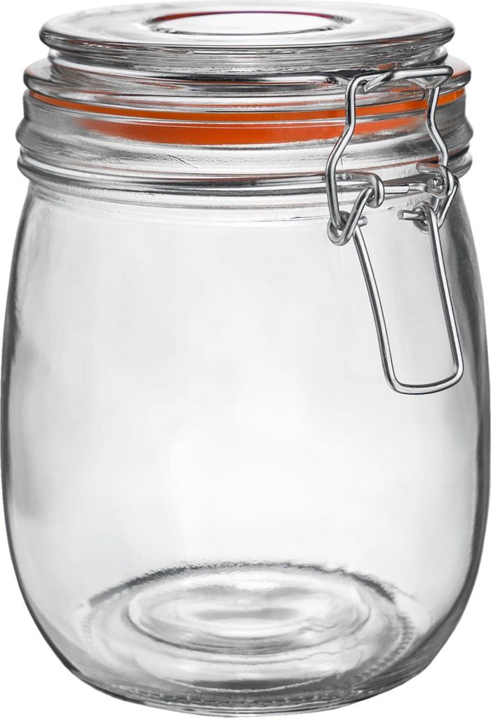 Vorratsglas aus Glas – 750 ml – Orangefarbenes Siegel