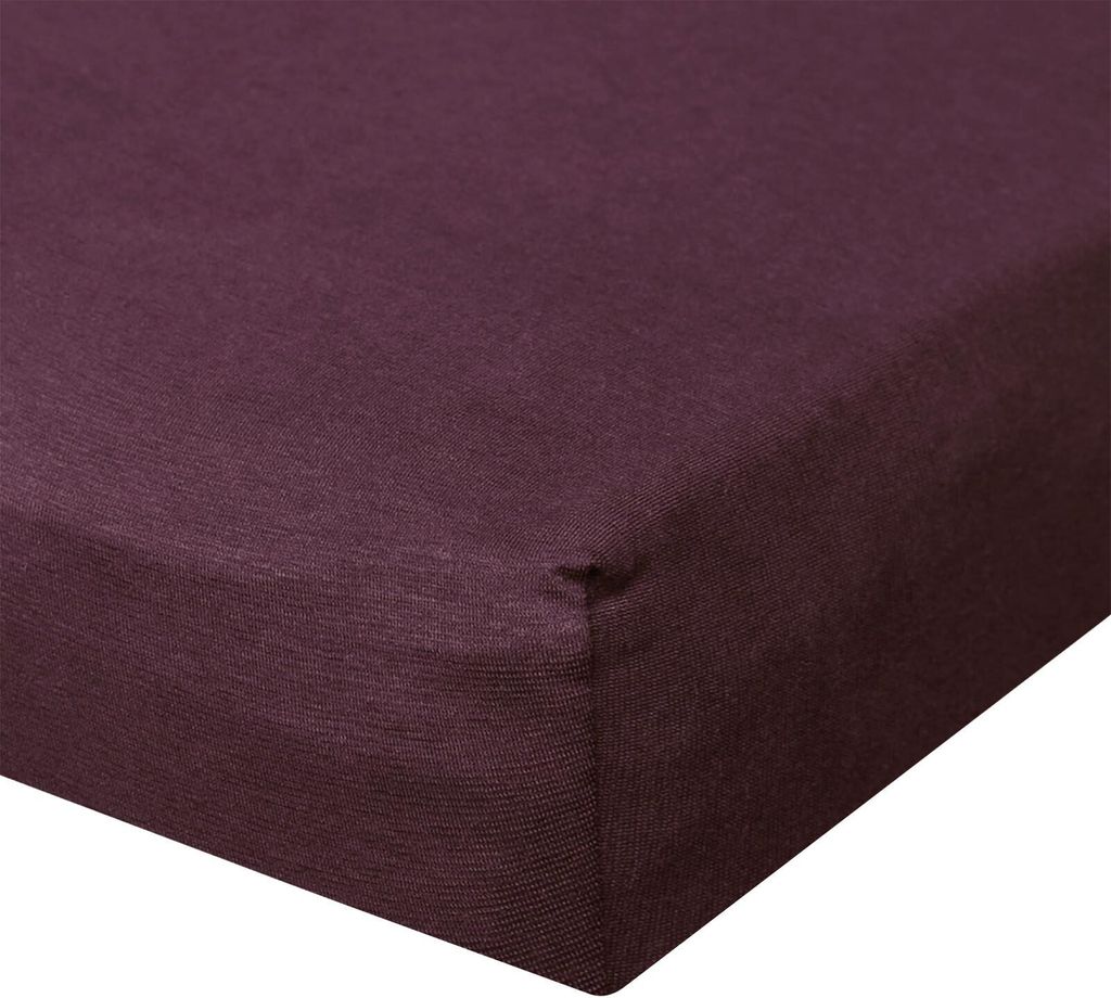 Bettwaren-Shop Jersey Spannbetttuch Ultra-Stretch 180x200 - 200x220 cm beere