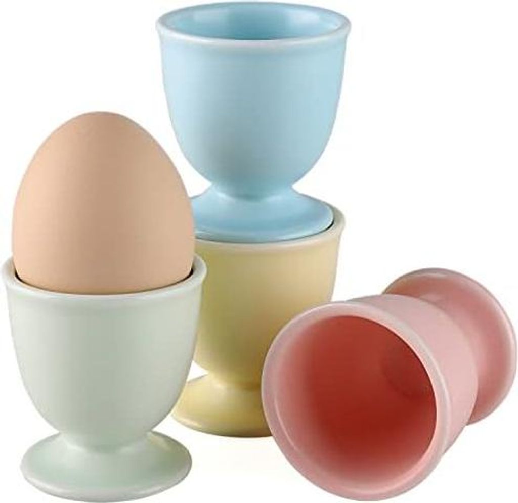Porzellan Eierbecher Keramik Eierständer Halter für weich gekochte Eier 4er Set für Frühstück