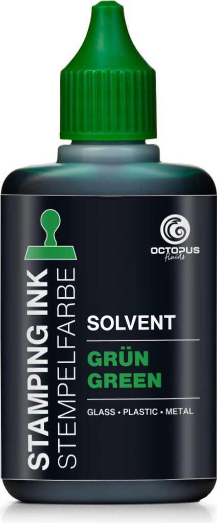 Lenizett Solvent Stempelfarbe für glatte Untergründe, grün 50ml