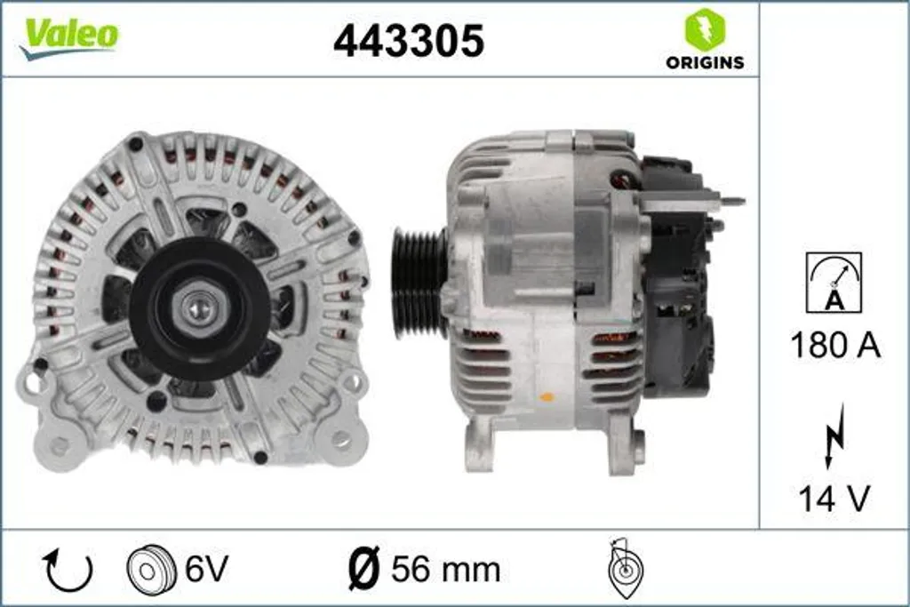 Alternateur Audi A6 Q7 Valeo 443305 Solution pour Panne de Batterie