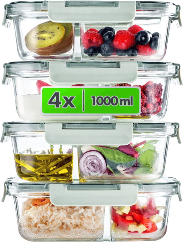 Contenitore per alimenti in vetro KADAX con 2 scomparti e Immagine del prodotto 