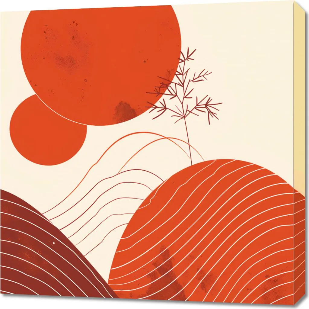 Offerta Quadro Moderno Rosso 70x70 | Spedizione Gratis Telaio Legno