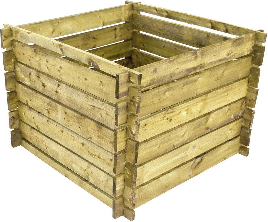 Komposter 100 x 100 x 65 cm, grün, Holzkomposter Stecksystem