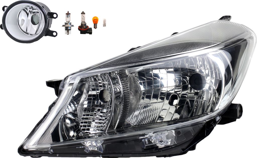 Johns, Scheinwerfer Halogen passend für Toyota Yaris XP13 09/11-07/14 H4 L + Nebel+Leu. 811700D470 812200D040 1608422080 3550257L00 3550257L01 812...