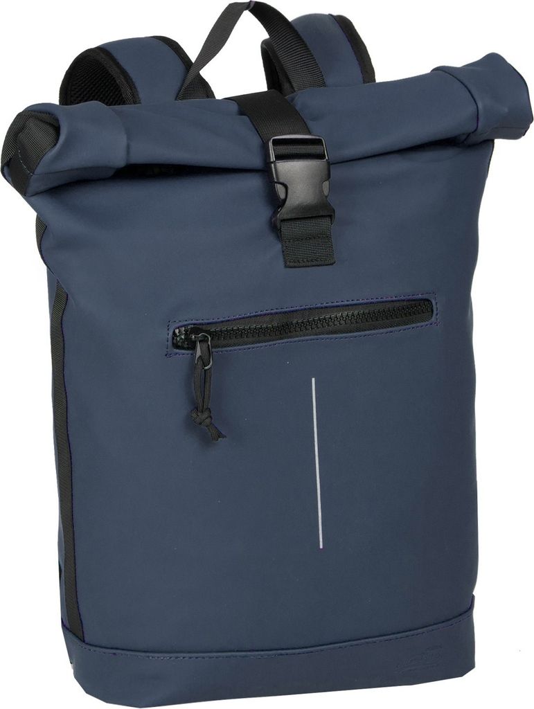 Mart New York Marineblau 21L Rucksack Rolltop Wasserabweisend Laptop 15.6"