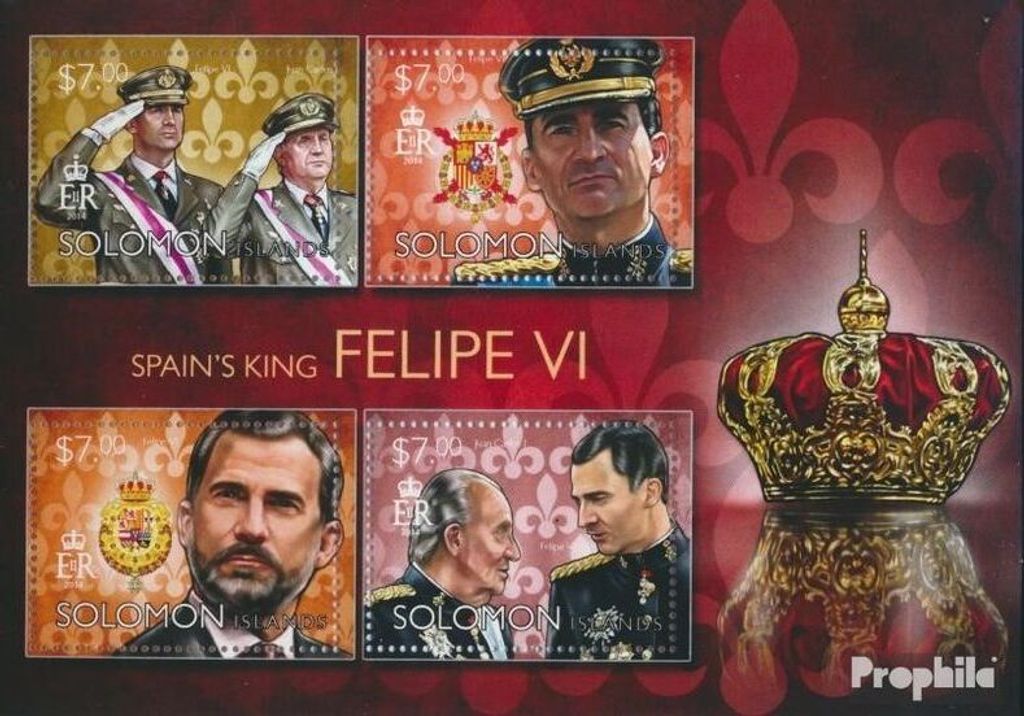 Briefmarken Salomoninseln 2014 Mi 2747-2750 Kleinbogen (kompl. Ausg.) postfrisch Philipp VI