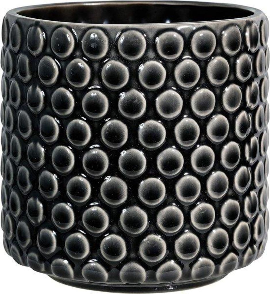 Keramisches Sierpot für Zimmerpflanzen S (125 cm Ø) - 11 cm Ø Öffnung - schwarz