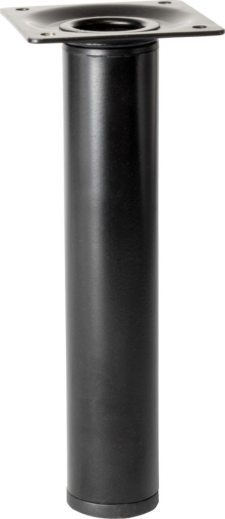 WAGNER Möbelbein/Verstellfuß TELESCOPE - Ø 30 x 160-250 mm, Anschraubplatte 60 x 60 mm, ausziehbar, Stahl schwarz - 12182801