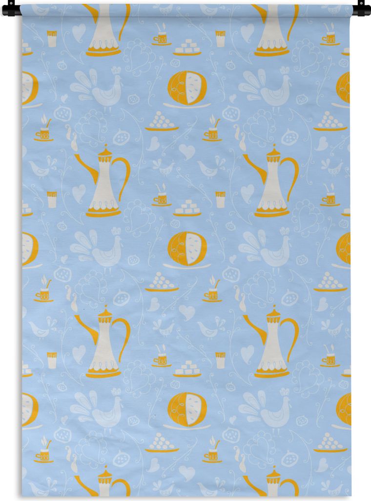 MuchoWow Wandteppich Wandbehang Muster - Hoher Tee 60x90 cm Tapisserie Dekoration Wandtuch - Foto-Teppich - Abwaschbar