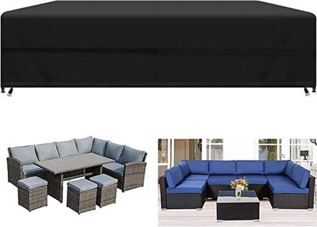 Housse de jardin pour grand salon carré 250x250x90 cm bâche robuste